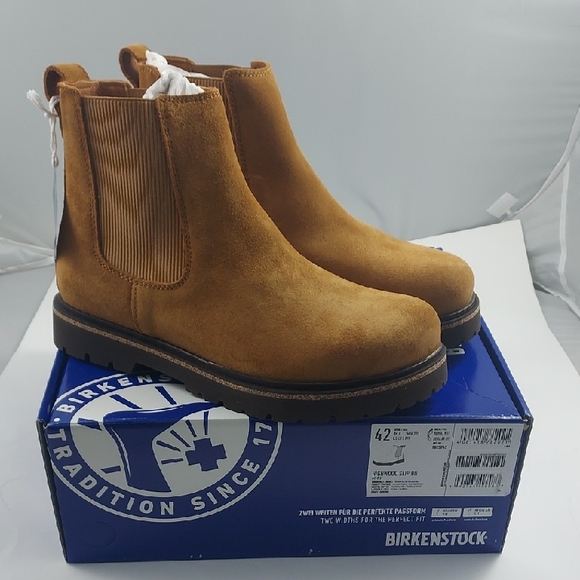 Birkenstock Mink Suede Highwood Chelsea Boots - Picture 1 of 4